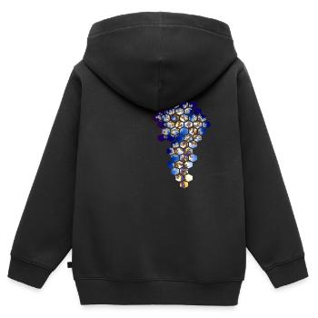 Fractale en nid d’abeille - Sweat Premium à capuche zippé enfant bio - noir - Dos - AI Model Kid Male (0cm)