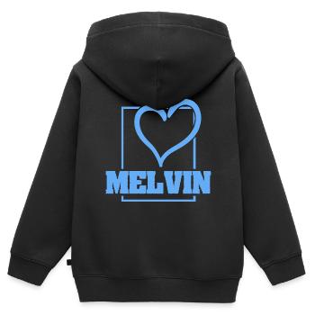 Marriage for Melvin Bachelor JGA - Kids Premium Organic Zip-up Hoodie - black - Back - AI Model Kid Male (0cm)