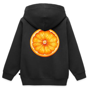 Orange für einen Orange Liebhaber - Kinder Premium Organic Zip Hoodie - Schwarz - Hinten - AI Model Kid Male (0cm)