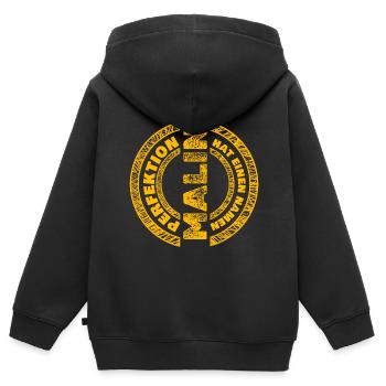 Perfekt Malin - Kinder Premium Organic Zip Hoodie - Schwarz - Hinten - AI Model Kid Male (0cm)