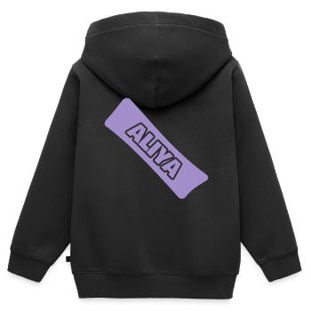 Naissance Aliya - Sweat Premium à capuche zippé enfant bio - noir - Dos - AI Model Kid Male (0cm)