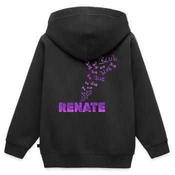 Spaß Renate - Kinder Premium Organic Zip Hoodie - Schwarz - Hinten - AI Model Kid Male (0cm)