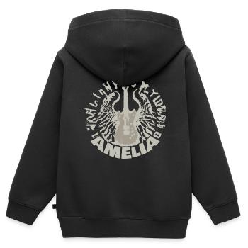 Geschenk für Amelia - Kinder Premium Organic Zip Hoodie - Schwarz - Hinten - AI Model Kid Male (0cm)