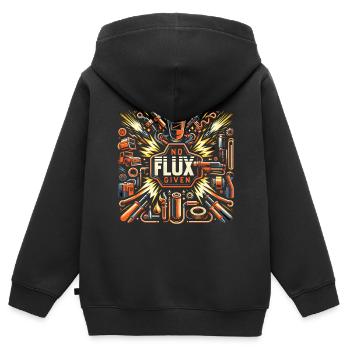 Pas de flux donné 17 - Sweat Premium à capuche zippé enfant bio - noir - Dos - AI Model Kid Male (0cm)