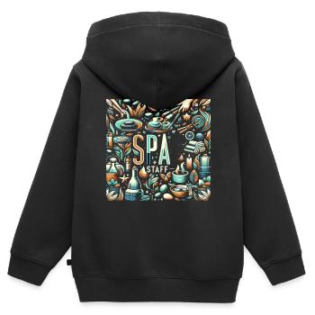 Personnel du spa 7 - Sweat Premium à capuche zippé enfant bio - noir - Dos - AI Model Kid Male (0cm)