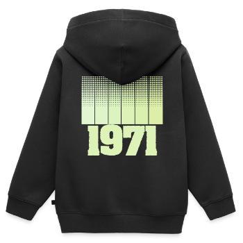 Pitch 1971 - Kids Premium Organic Zip-up Hoodie - black - Back - AI Model Kid Male (0cm)