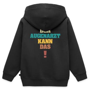 Lustig Augenarzt - Kinder Premium Organic Zip Hoodie - Schwarz - Hinten - AI Model Kid Male (0cm)