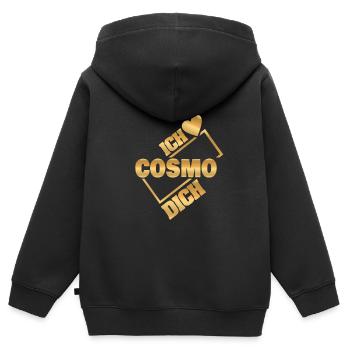 Cadeau pour Cosmo - Sweat Premium à capuche zippé enfant bio - noir - Dos - AI Model Kid Male (0cm)