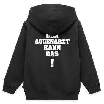 Lustig Augenarzt - Kinder Premium Organic Zip Hoodie - Schwarz - Hinten - AI Model Kid Male (0cm)