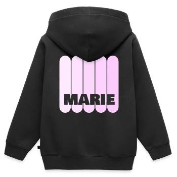 Marie - Kinder Premium Organic Zip Hoodie - Schwarz - Hinten - AI Model Kid Male (0cm)