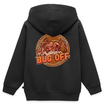 Bug Off Pest Control Exterminator Design for a - Kids Premium Organic Zip-up Hoodie - black - Back - AI Model Kid Male (0cm)