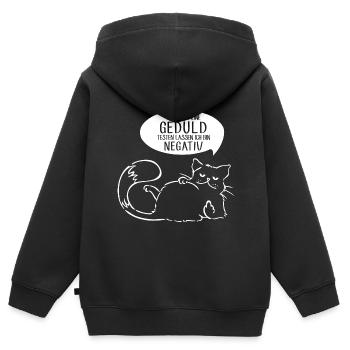Ich habe meine Geduld testen lassen bin negativ - Kinder Premium Organic Zip Hoodie - Schwarz - Hinten - AI Model Kid Male (0cm)