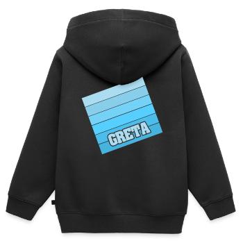 Frau Mädchenname Frauenname Greta - Kinder Premium Organic Zip Hoodie - Schwarz - Hinten - AI Model Kid Male (0cm)