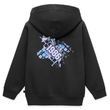 1986 - Kinder Premium Organic Zip Hoodie - Schwarz - Hinten - AI Model Kid Male (0cm)