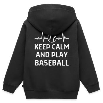 Baseball Spieler Baseball Sprüche Geschenk - Kinder Premium Organic Zip Hoodie - Schwarz - Hinten - AI Model Kid Male (0cm)
