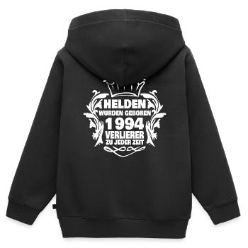geboren 1994 - Kinder Premium Organic Zip Hoodie - Schwarz - Hinten - AI Model Kid Male (0cm)