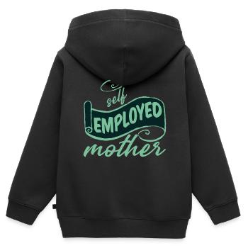 Mère indépendante 2 - Sweat Premium à capuche zippé enfant bio - noir - Dos - AI Model Kid Male (0cm)