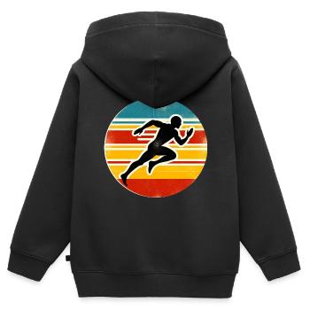 Sprinter - Track And Field - Kids Premium Organic Zip-up Hoodie - black - Back - AI Model Kid Male (0cm)