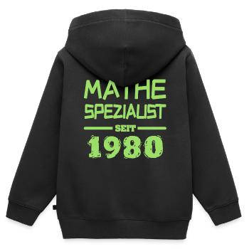 1980 - Kinder Premium Organic Zip Hoodie - Schwarz - Hinten - AI Model Kid Male (0cm)