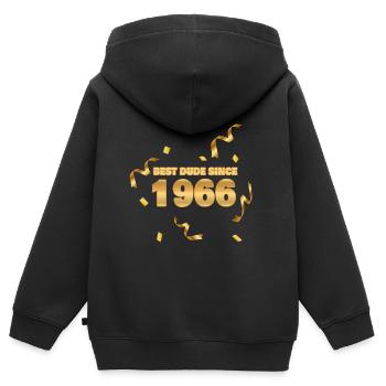 1966 - Kinder Premium Organic Zip Hoodie - Schwarz - Hinten - AI Model Kid Male (0cm)