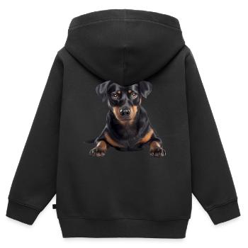 Austrian Pinscher - Kinder Premium Organic Zip Hoodie - Schwarz - Hinten - AI Model Kid Male (0cm)