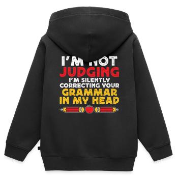 Foreign Language Teacher School Languages Teachers - Kids Premium Organic Zip-up Hoodie - black - Back - AI Model Kid Male (0cm)