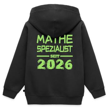 Mathespezialist 2026 - Kinder Premium Organic Zip Hoodie - Schwarz - Hinten - AI Model Kid Male (0cm)