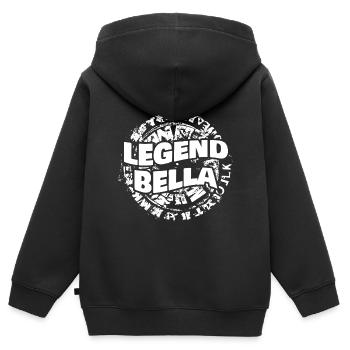 Mme Bella - Sweat Premium à capuche zippé enfant bio - noir - Dos - AI Model Kid Male (0cm)