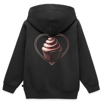 Cupcake Schokolade Herz Bäcker Backen Backen Cupcakes backen - Kinder Premium Organic Zip Hoodie - Schwarz - Hinten - AI Model Kid Male (0cm)