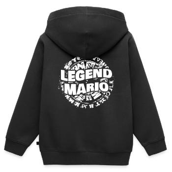 Mari Mario - Sweat Premium à capuche zippé enfant bio - noir - Dos - AI Model Kid Male (0cm)