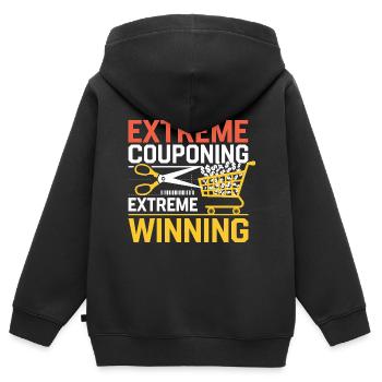 Extreme Couponing Extreme Winning Couponer Shopper - Kinder Premium Organic Zip Hoodie - Schwarz - Hinten - AI Model Kid Male (0cm)