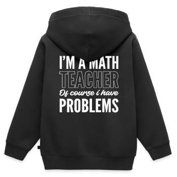 Mathematiklehrer Problematische Person Gift - Kinder Premium Organic Zip Hoodie - Schwarz - Hinten - AI Model Kid Male (0cm)