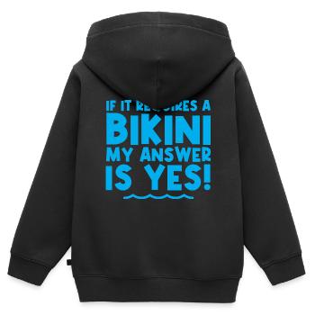 Si cela nécessite un bikini, ma réponse est oui 2 - Sweat Premium à capuche zippé enfant bio - noir - Dos - AI Model Kid Male (0cm)