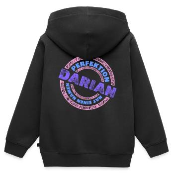 Perfektion Perfekt Darian - Kinder Premium Organic Zip Hoodie - Schwarz - Hinten - AI Model Kid Male (0cm)