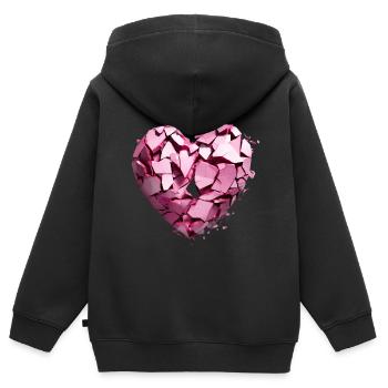 Valentinstag Herz Liebe Liebesbeweis Gefühle - Kinder Premium Organic Zip Hoodie - Schwarz - Hinten - AI Model Kid Male (0cm)