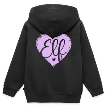 Elfter Geburtstag 11 Mädchen Eleven Herz Elf Jahre - Kinder Premium Organic Zip Hoodie - Schwarz - Hinten - AI Model Kid Male (0cm)