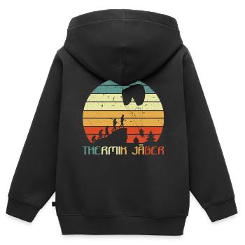 Thermiques Hunter Base Jumper Parapente Parapente - Sweat Premium à capuche zippé enfant bio - noir - Dos - AI Model Kid Male (0cm)