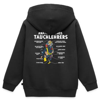 Anatomie eines Tauchlehrers - Kinder Premium Organic Zip Hoodie - Schwarz - Hinten - AI Model Kid Male (0cm)