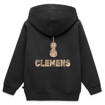 Bratsche Clemens - Kinder Premium Organic Zip Hoodie - Schwarz - Hinten - AI Model Kid Male (0cm)