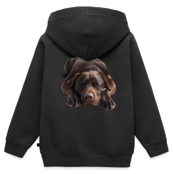 Labrador - Kinder Premium Organic Zip Hoodie - Schwarz - Hinten - AI Model Kid Male (0cm)