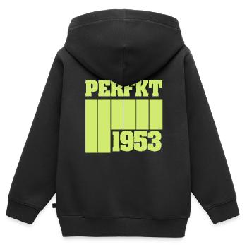 Perfekt 1953 - Kinder Premium Organic Zip Hoodie - Schwarz - Hinten - AI Model Kid Male (0cm)