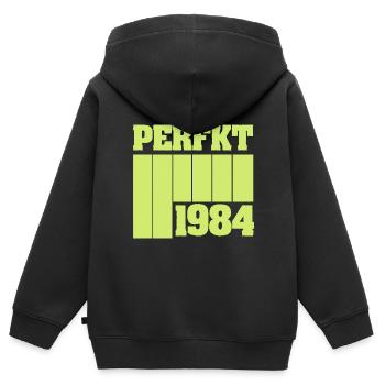 Perfekt 1984 - Kinder Premium Organic Zip Hoodie - Schwarz - Hinten - AI Model Kid Male (0cm)