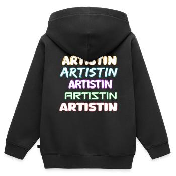 Artistin als Job - Kinder Premium Organic Zip Hoodie - Schwarz - Hinten - AI Model Kid Male (0cm)