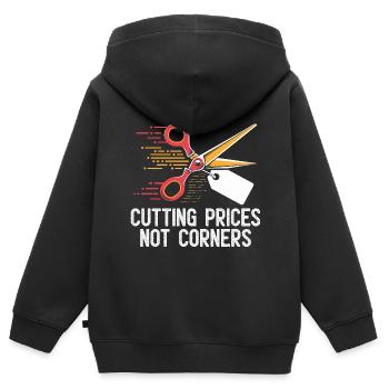 Réduire les prix et non les coins Couponer Shopper Save - Sweat Premium à capuche zippé enfant bio - noir - Dos - AI Model Kid Male (0cm)