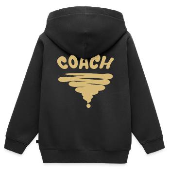Profession Coach - Sweat Premium à capuche zippé enfant bio - noir - Dos - AI Model Kid Male (0cm)