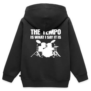 Das Tempo Bandmitglied Gift - Kinder Premium Organic Zip Hoodie - Schwarz - Hinten - AI Model Kid Male (0cm)