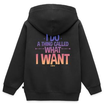 I Do A Thing Called What I Want 2 - Kinder Premium Organic Zip Hoodie - Schwarz - Hinten - AI Model Kid Male (0cm)