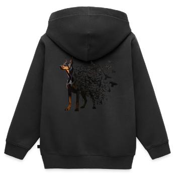 Dobermann - Kinder Premium Organic Zip Hoodie - Schwarz - Hinten - AI Model Kid Male (0cm)