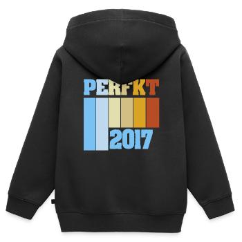 Perfekt 2017 - Kinder Premium Organic Zip Hoodie - Schwarz - Hinten - AI Model Kid Male (0cm)