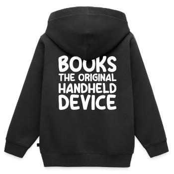 Books The Original Handheld Device - Kids Premium Organic Zip-up Hoodie - black - Back - AI Model Kid Male (0cm)